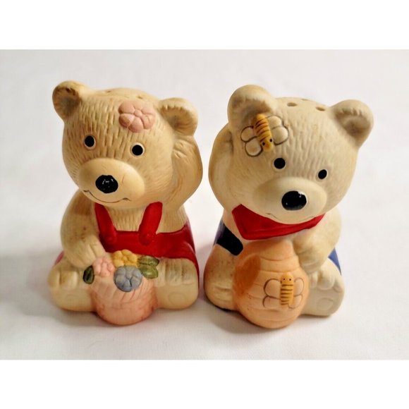 Unbranded Other - Vintage Ceramic Honey Bee Teddy Bears Salt & Pepper Shakers